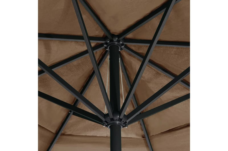Trädgårdsparasoll med aluminiumstång 600 cm taupe - Brun - Utemöbler - Solskydd - Parasoll