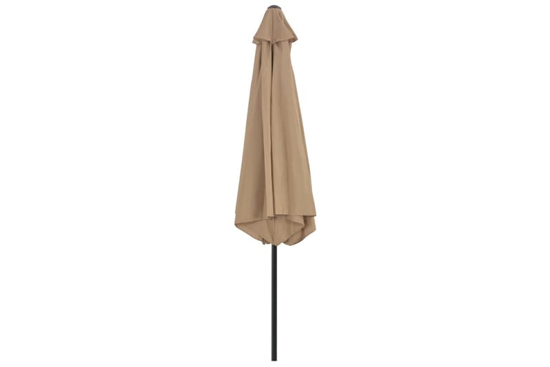 Trädgårdsparasoll med metallstång 300 cm taupe - Brun - Utemöbler - Solskydd - Parasoll