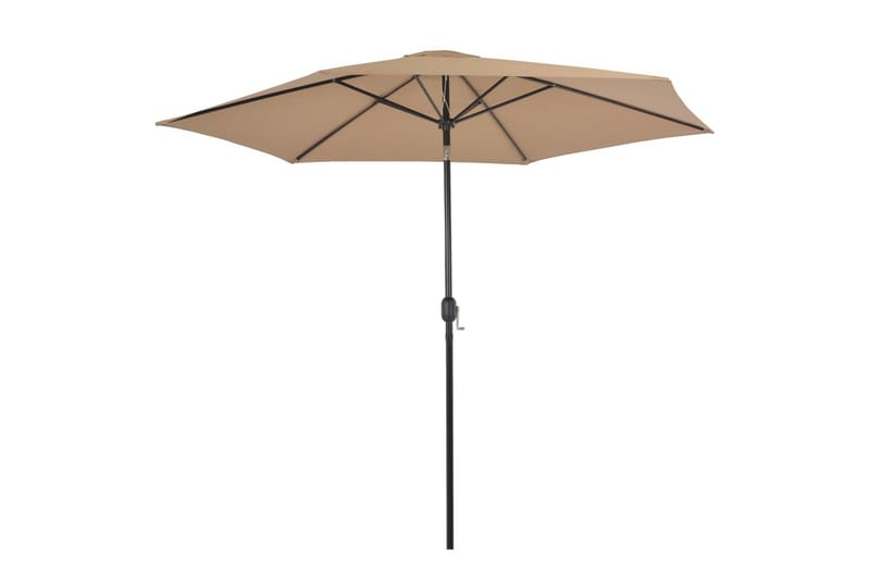 Trädgårdsparasoll med metallstång 300 cm taupe - Brun - Utemöbler - Solskydd - Parasoll