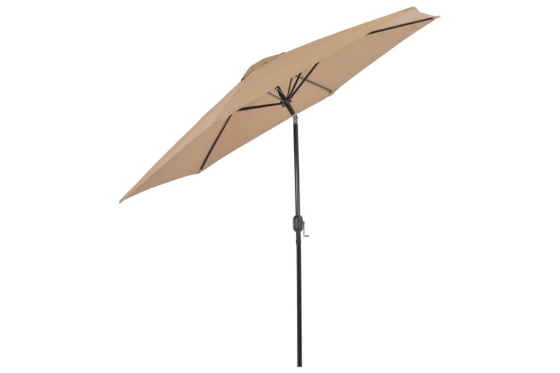 Trädgårdsparasoll med metallstång 300 cm taupe - Brun - Utemöbler - Solskydd - Parasoll