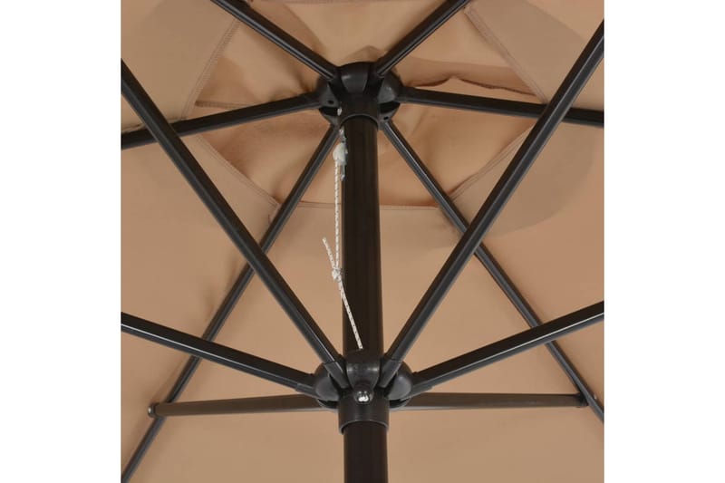 Trädgårdsparasoll med metallstång 300 cm taupe - Brun - Utemöbler - Solskydd - Parasoll