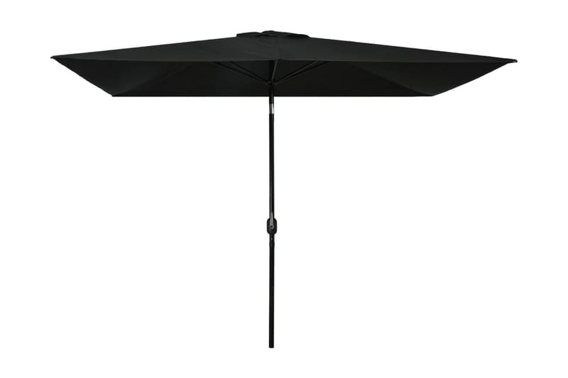 Trädgårdsparasoll med metallstång 300x200 cm svart - Svart - Utemöbler - Solskydd - Parasoll