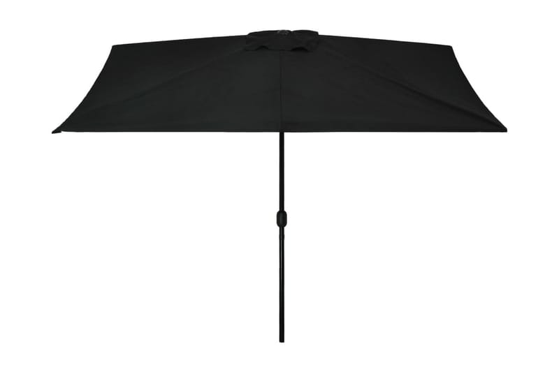 Trädgårdsparasoll med metallstång 300x200 cm svart - Svart - Utemöbler - Solskydd - Parasoll