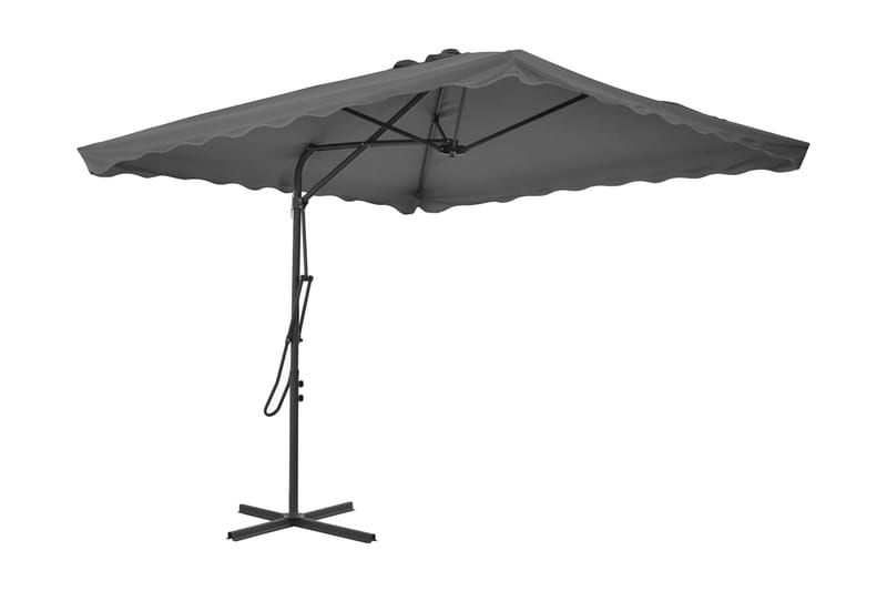 Trädgårdsparasoll med stålstång 250x250 cm antracit - Grå - Utemöbler - Solskydd - Parasoll
