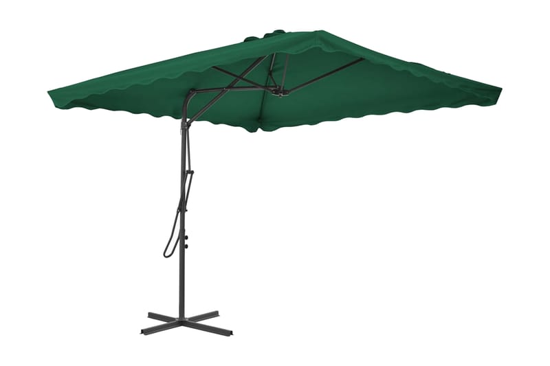 Trädgårdsparasoll med stålstång 250x250 cm grön - Grön - Utemöbler - Solskydd - Parasoll
