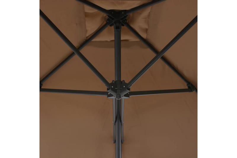 Trädgårdsparasoll med stålstång 250x250 cm taupe - Brun - Parasoll