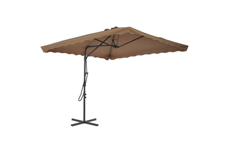 Trädgårdsparasoll med stålstång 250x250 cm taupe - Brun - Utemöbler - Solskydd - Parasoll