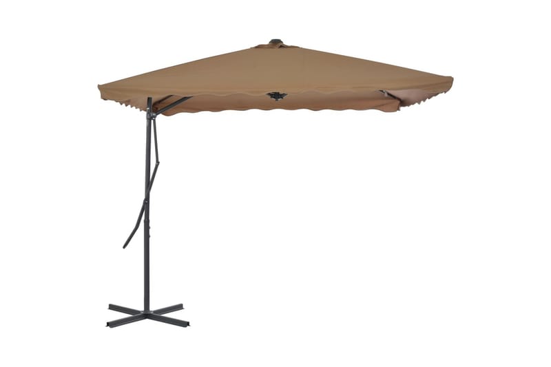Trädgårdsparasoll med stålstång 250x250 cm taupe - Brun - Utemöbler - Solskydd - Parasoll