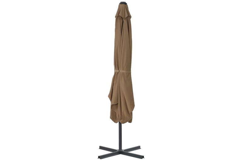 Trädgårdsparasoll med stålstång 250x250 cm taupe - Brun - Utemöbler - Solskydd - Parasoll