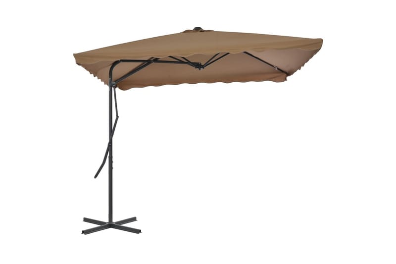 Trädgårdsparasoll med stålstång 250x250 cm taupe - Brun - Utemöbler - Solskydd - Parasoll
