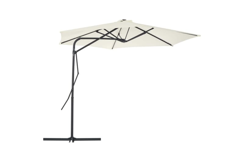 Trädgårdsparasoll med stålstång 300 cm sand - Beige - Utemöbler - Solskydd - Parasoll
