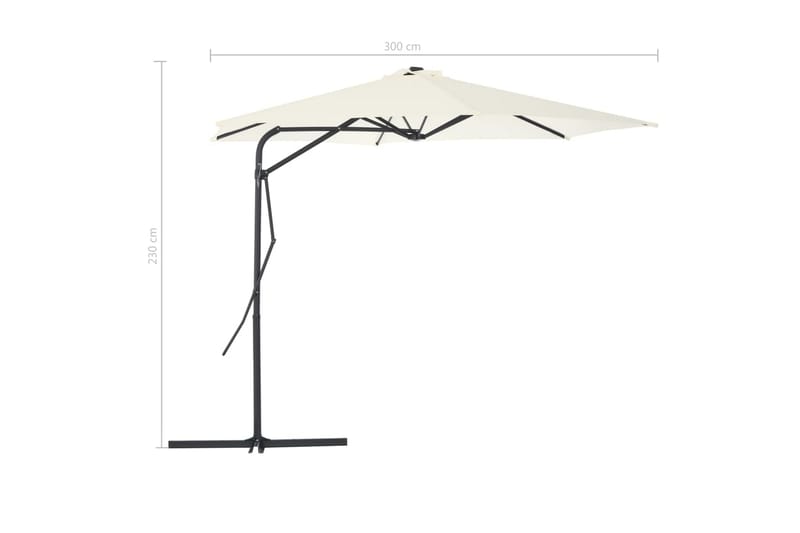 Trädgårdsparasoll med stålstång 300 cm sand - Beige - Utemöbler - Solskydd - Parasoll