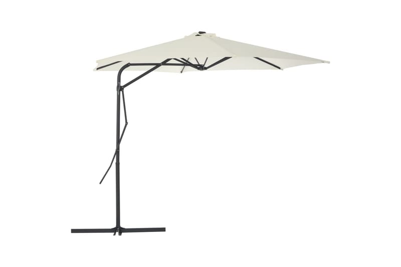 Trädgårdsparasoll med stålstång 300 cm sand - Beige - Utemöbler - Solskydd - Parasoll