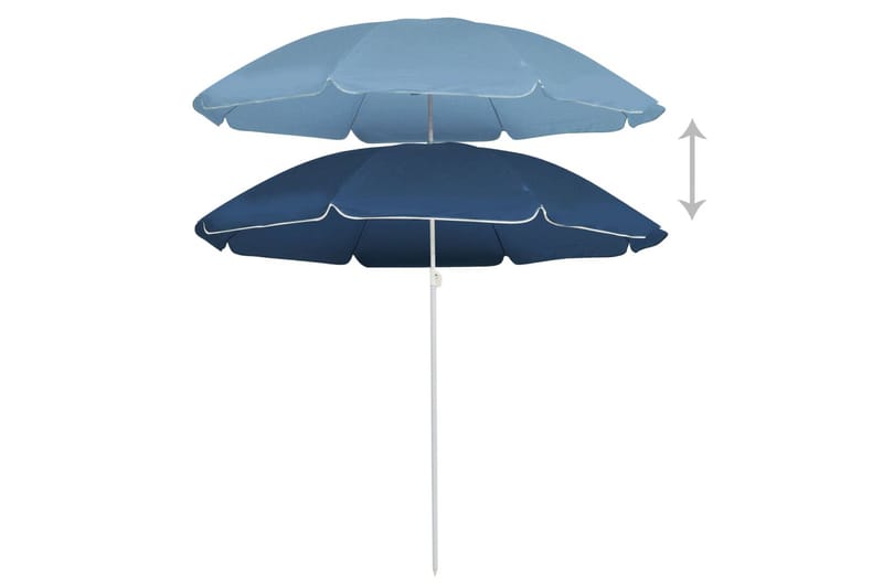 Trädgårdsparasoll med stålstång blå 180 cm - Blå - Parasoll