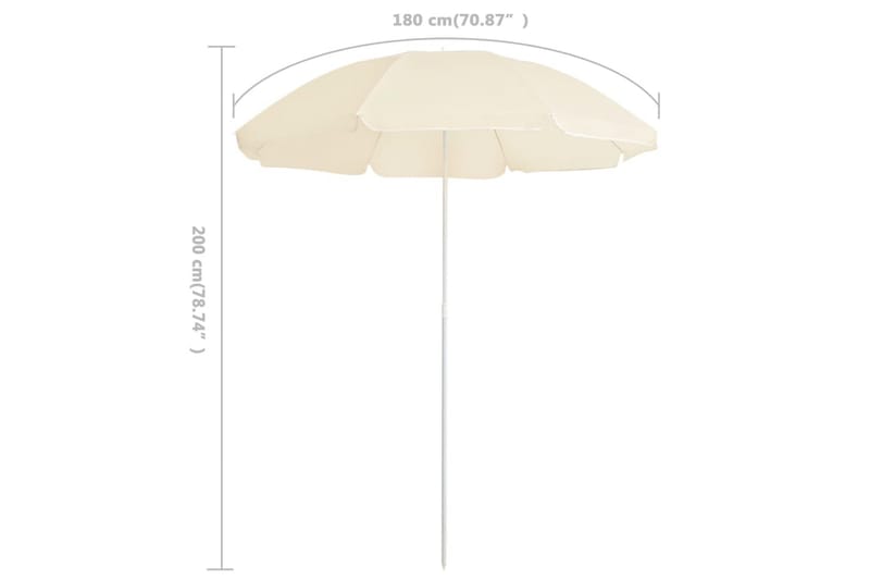 Trädgårdsparasoll med stålstång sand 180 cm - Beige - Utemöbler - Solskydd - Parasoll