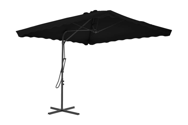 Trädgårdsparasoll med stålstång svart 250x250x230 cm - Svart - Utemöbler - Solskydd - Parasoll