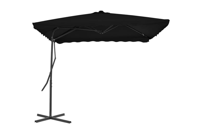 Trädgårdsparasoll med stålstång svart 250x250x230 cm - Svart - Utemöbler - Solskydd - Parasoll