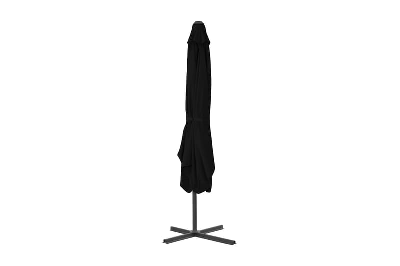Trädgårdsparasoll med stålstång svart 250x250x230 cm - Svart - Utemöbler - Solskydd - Parasoll