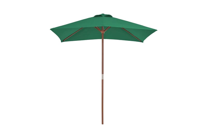 Trädgårdsparasoll med trästång 150x200 cm grön - Grön - Utemöbler - Solskydd - Parasoll