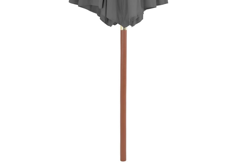 Trädgårdsparasoll med trästång 300 cm antracit - Grå - Parasoll