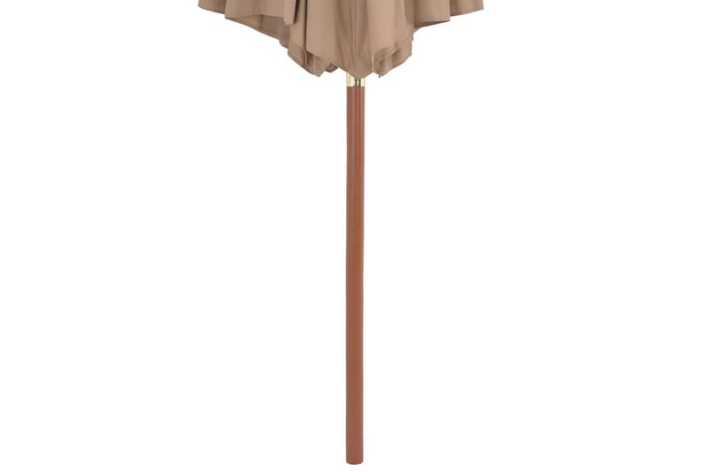 Trädgårdsparasoll med trästång 300 cm taupe - Brun - Utemöbler - Solskydd - Parasoll
