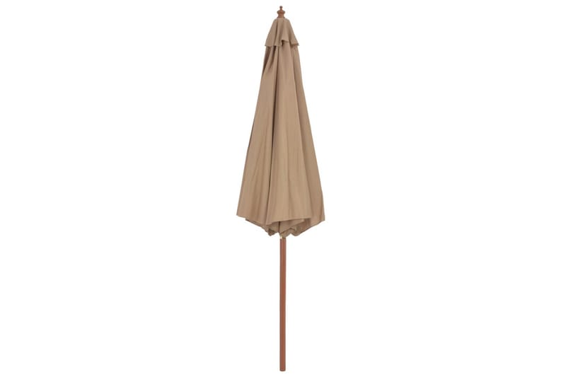 Trädgårdsparasoll med trästång 300 cm taupe - Brun - Utemöbler - Solskydd - Parasoll