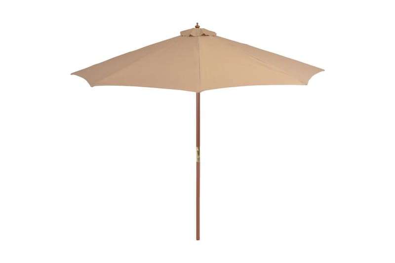 Trädgårdsparasoll med trästång 300 cm taupe - Brun - Utemöbler - Solskydd - Parasoll