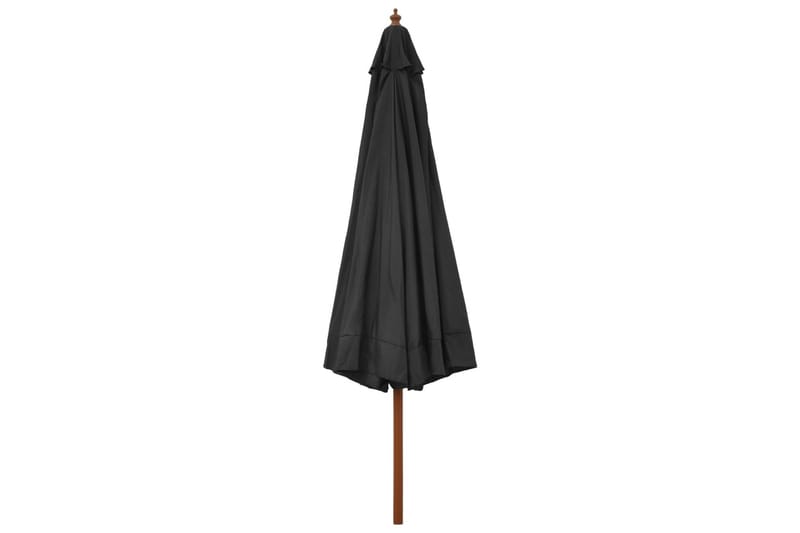 Trädgårdsparasoll med trästång 330 cm antracit - Grå - Utemöbler - Solskydd - Parasoll