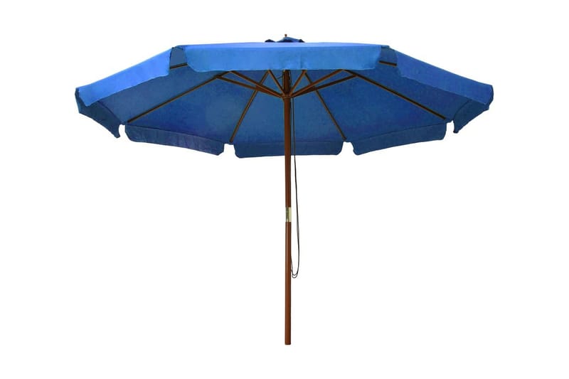 Trädgårdsparasoll med trästång 330 cm azur - Blå - Utemöbler - Solskydd - Parasoll