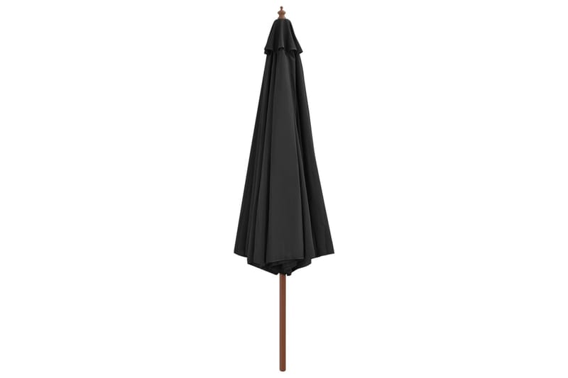 Trädgårdsparasoll med trästång antracit 350 cm - Grå - Utemöbler - Solskydd - Parasoll