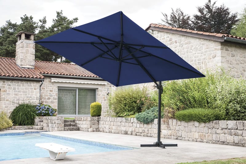 Uteparasoll Miami fristående 3x3 m - blå - Utemöbler - Solskydd - Parasoll - Hängparasoll