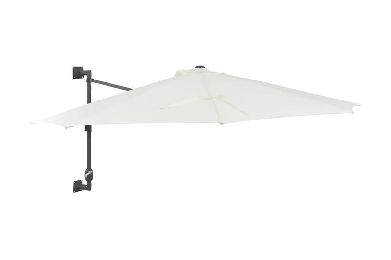 Väggmonterat parasoll med metallstång 300 cm sand - Beige - Utemöbler - Solskydd - Parasoll