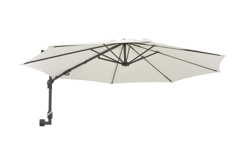 Väggmonterat parasoll med metallstång 300 cm sand - Beige - Parasoll