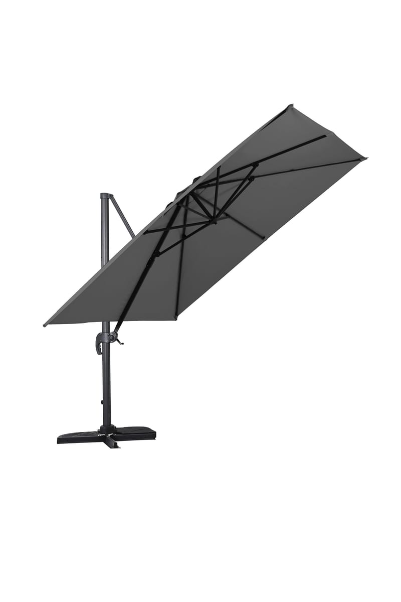 Vienna Stort Hängparasoll 3 m i aluminium - Svart - Utemöbler - Solskydd - Parasoll - Hängparasoll