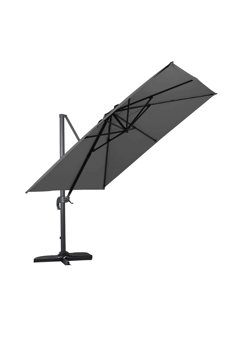 Vienna Stort Hängparasoll 3 m i aluminium - Svart - Utemöbler - Solskydd - Parasoll - Hängparasoll