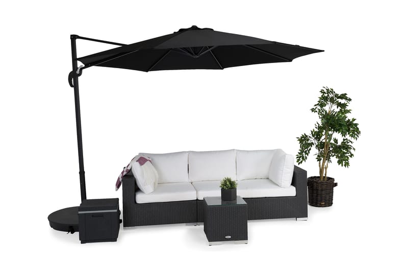 Vienna Parasoll 300 cm - Grå/svart - Utemöbler - Solskydd - Parasoll - Hängparasoll