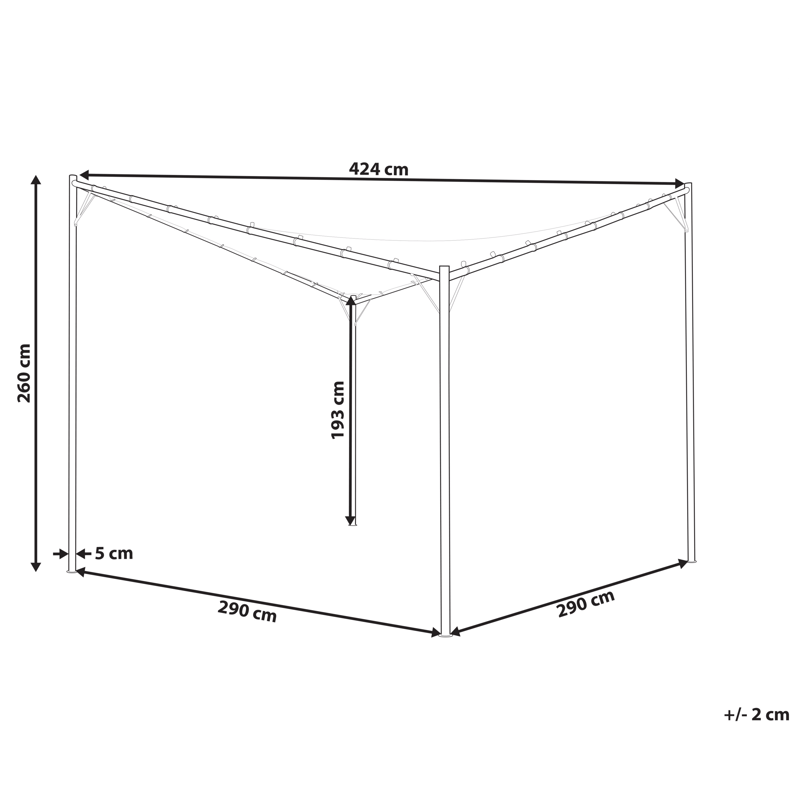 Paviljong Aventine 300 cm Stål - Grå/Svart - Utemöbler - Solskydd - Pergola