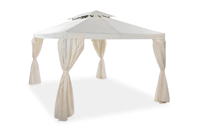 Bermuda komplett paviljong inkl tak och väggar 3x3m - Offwhite - Utemöbler - Solskydd - Paviljonger - Komplett paviljong
