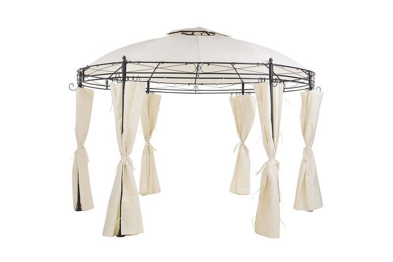 ALOSNO Paviljong Rund 368 cm Beige - Utemöbler - Solskydd - Paviljonger - Komplett paviljong
