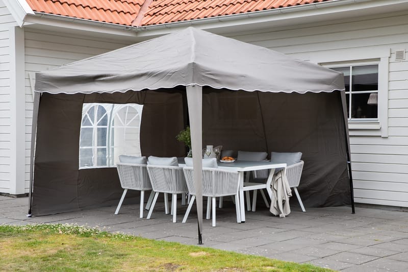 Easy Up Paviljong 295x295 cm - Vit/brun - Utemöbler - Solskydd - Paviljonger - Komplett paviljong
