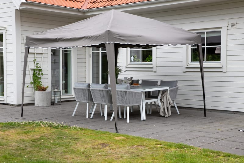 Easy Up Paviljong 295x295 cm - Vit/brun - Utemöbler - Solskydd - Paviljonger - Komplett paviljong