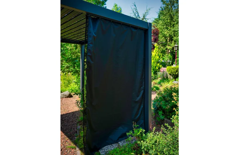 Mirador Paviljong 3x3x2,5 m med gardiner Mörkgrå - Utemöbler - Solskydd - Paviljonger - Komplett paviljong