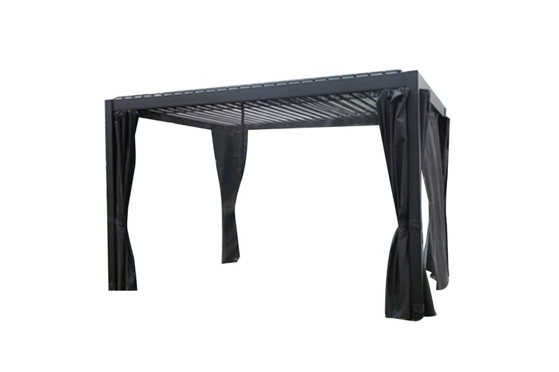 Mirador Paviljong 3x3x2,5 m med gardiner Mörkgrå