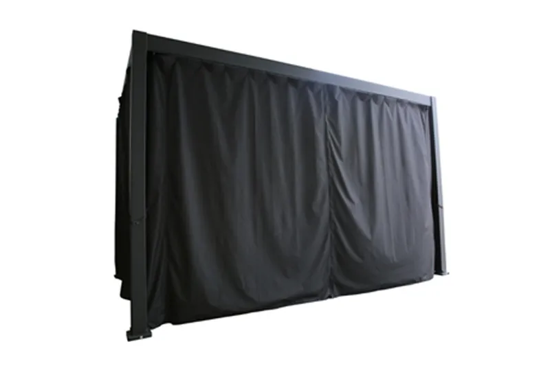 Mirador Paviljong 3x3x2,5 m med gardiner Mörkgrå - Utemöbler - Solskydd - Paviljonger - Komplett paviljong