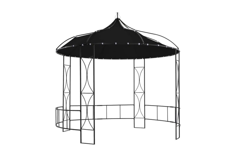 Paviljong 300x290 cm antracit rund - Grå - Utemöbler - Solskydd - Paviljonger - Komplett paviljong