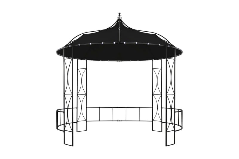 Paviljong 300x290 cm antracit rund - Grå - Utemöbler - Solskydd - Paviljonger - Komplett paviljong