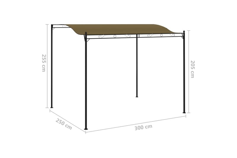 Paviljong 3x2,5 m taupe 180 g/m² - Brun - Utemöbler - Solskydd - Paviljonger - Komplett paviljong