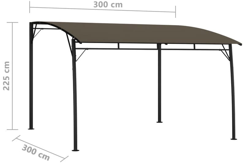 Paviljong 3x3x2,55 m taupe - Brun - Utemöbler - Solskydd - Paviljonger - Komplett paviljong