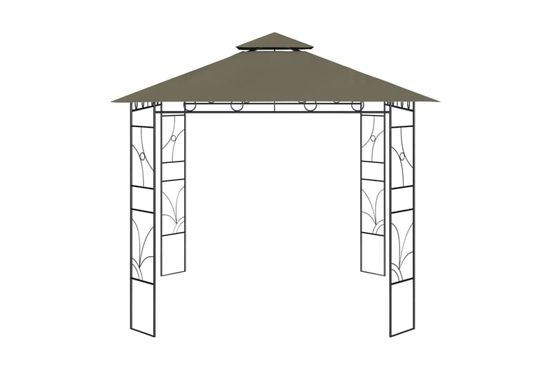 Paviljong 3x3x2,7 m taupe 160 g/m² - Brun - Komplett paviljong