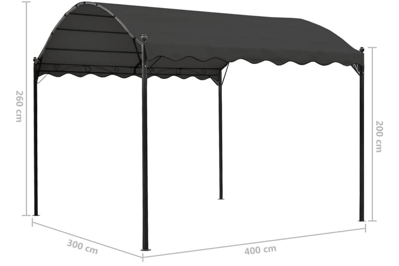 Paviljong 3x4 m antracit - Grå - Utemöbler - Solskydd - Paviljonger - Komplett paviljong